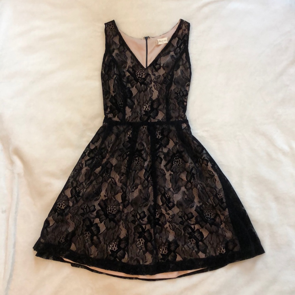 Black lace skater dress